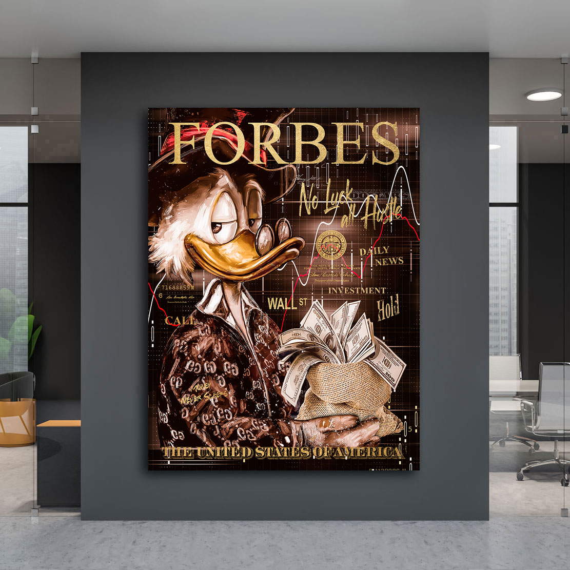 Blattgold Wandbild Dagobert Forbes Retro Pop Art
