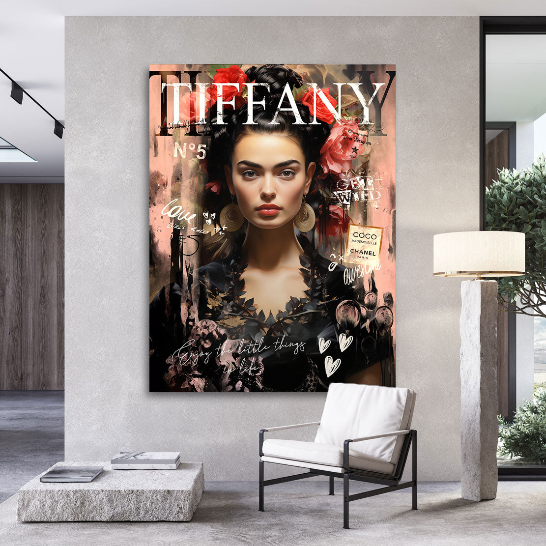 Pop Art Wandbild Frida Kahlo Tiffany Style