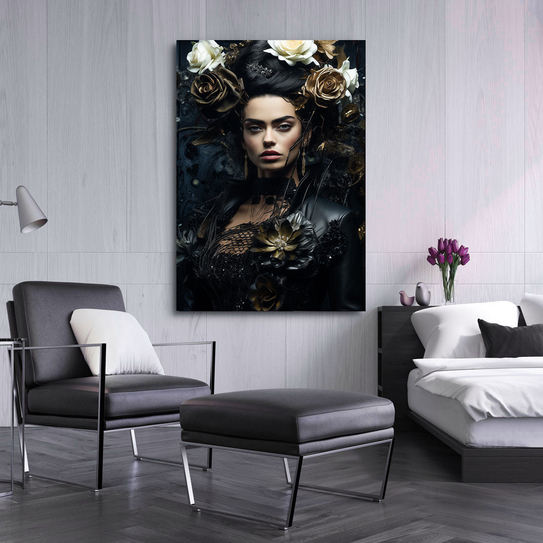 Wandbild Frida Kahlo Dark Style