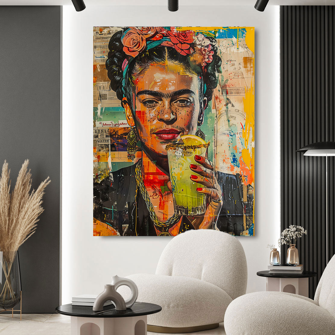 Wandbild Frida Kahlo Abstrakt
