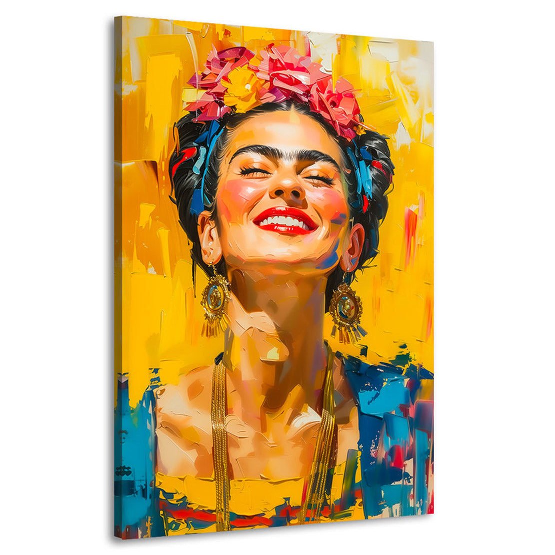 Wandbild Lachende Frida Kahlo