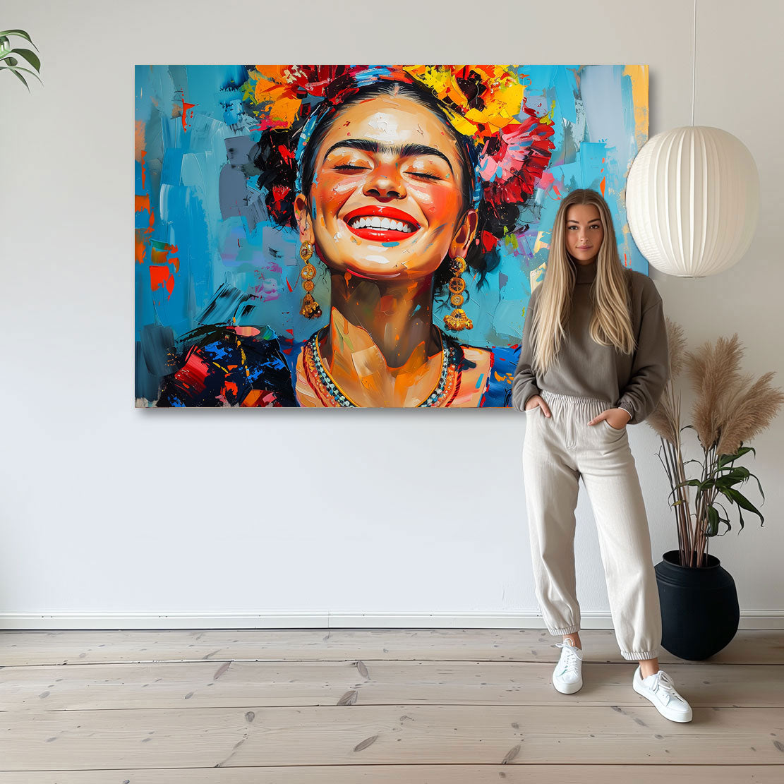 Smiling Frida Wandbild