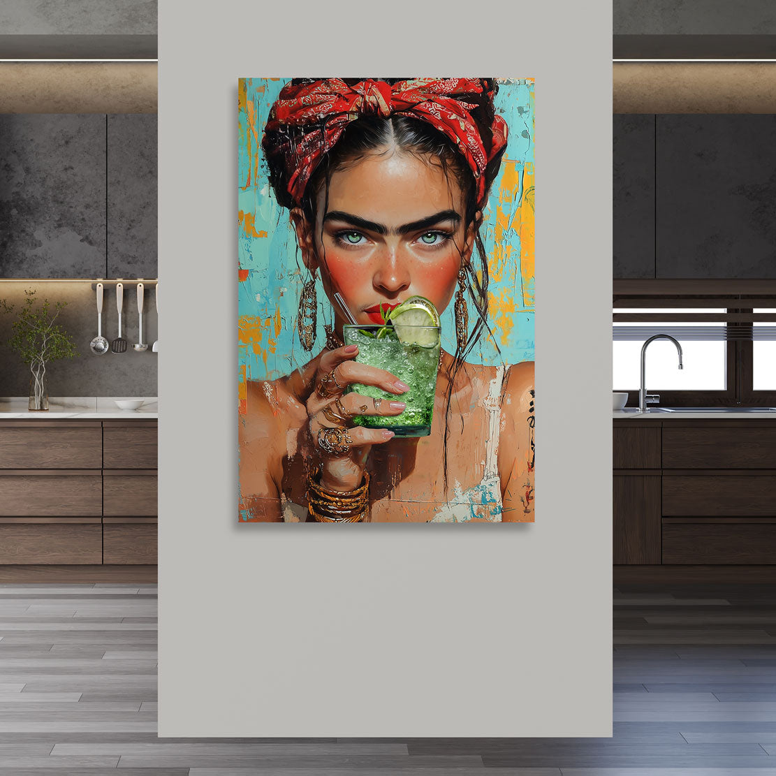 Frida Kahlo Iconic Drink Wandbild