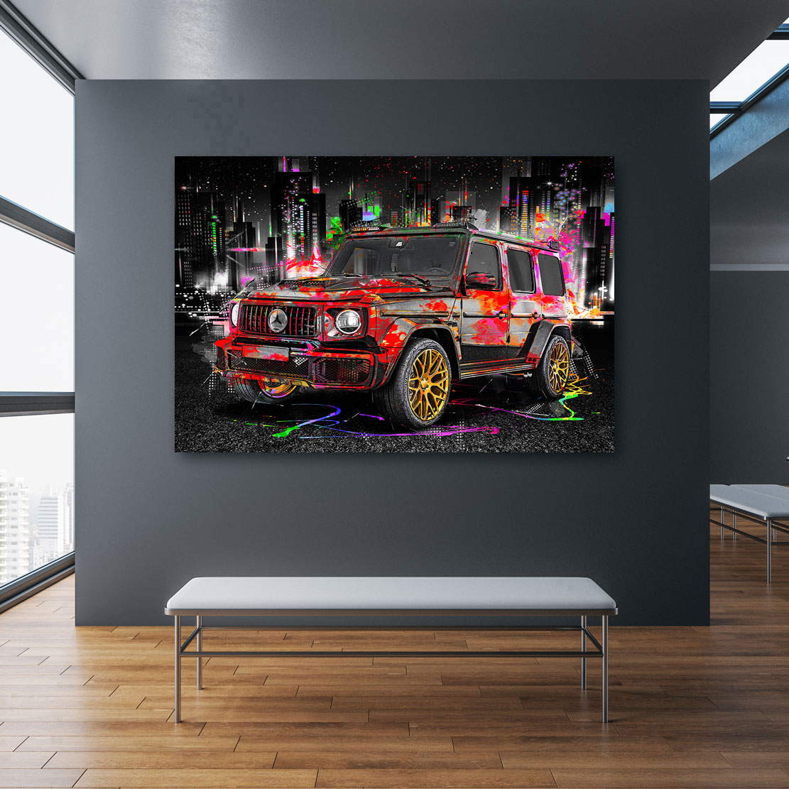 Auto Leinwandbild Mercedes G63 Pop Art Style