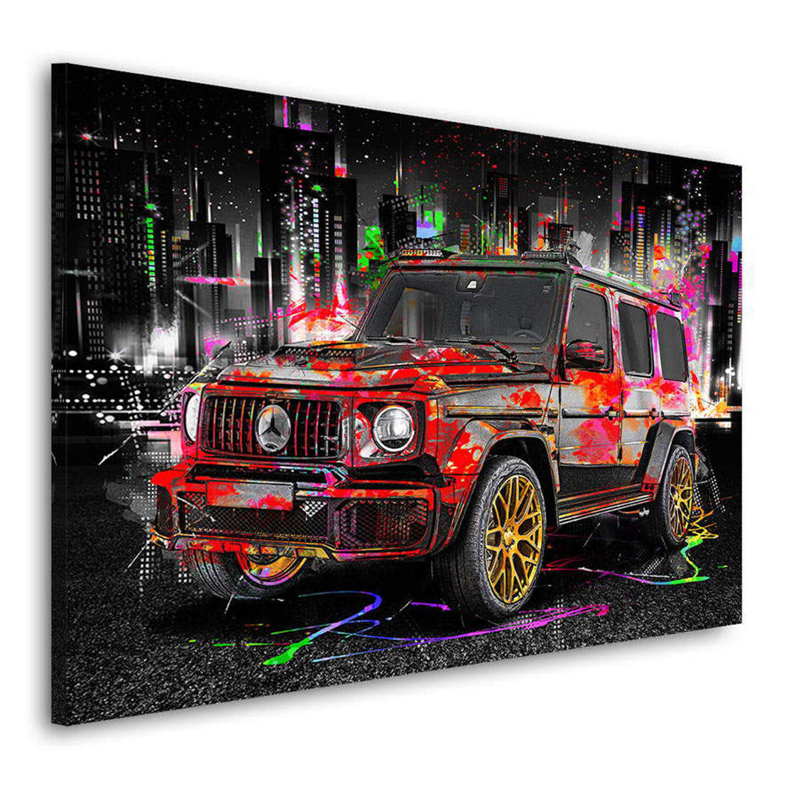 Auto Leinwandbild Mercedes G63 Pop Art Style