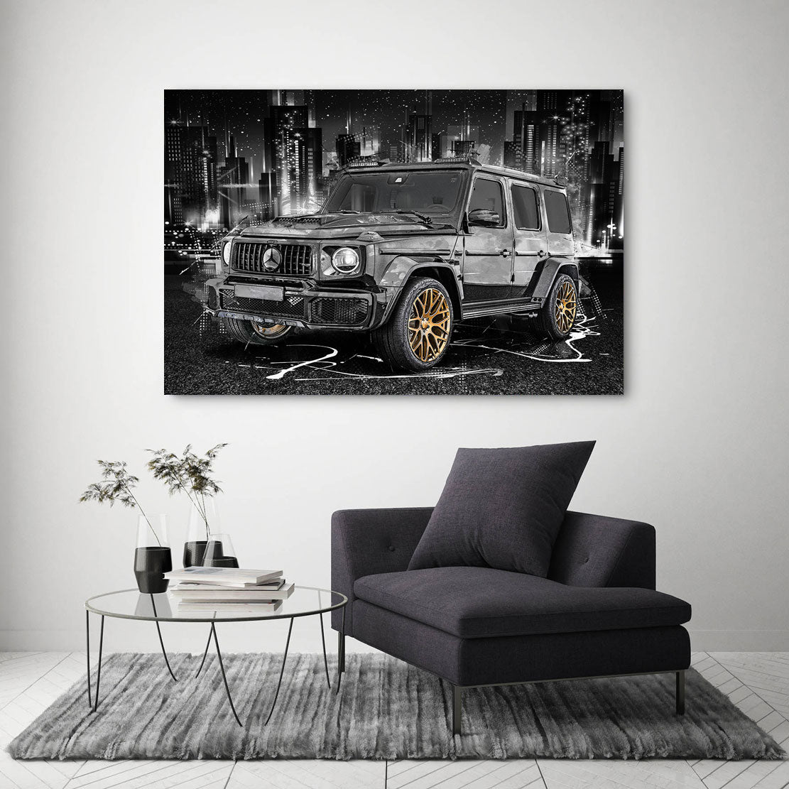 Auto Leinwandbild Mercedes G63 Black Style