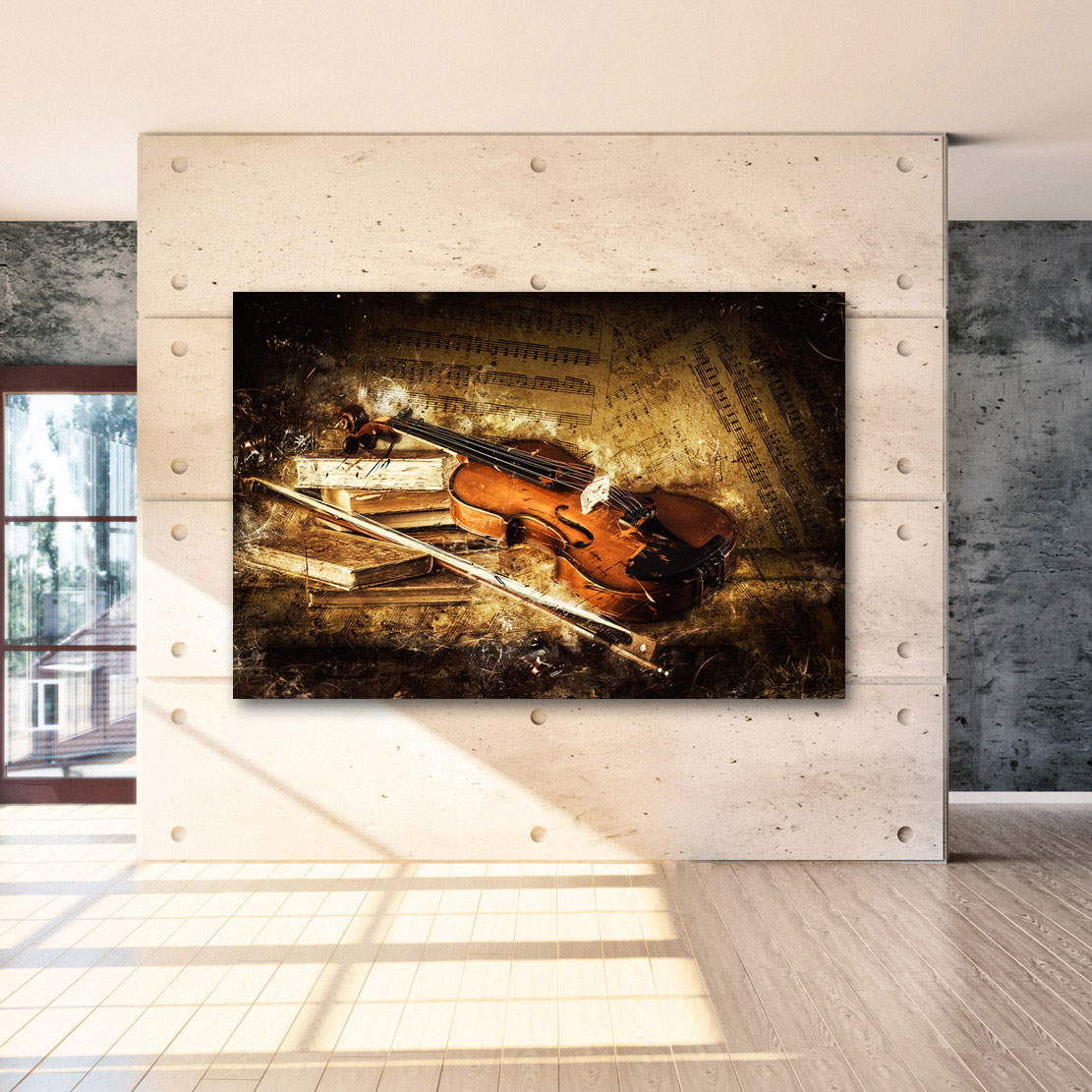 Wandbild Geige abstrakt