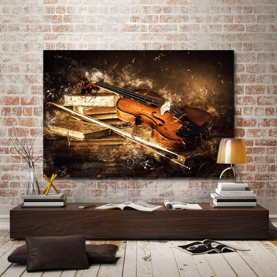 Wandbild Leinwandbild Geige Abstrakt Style
