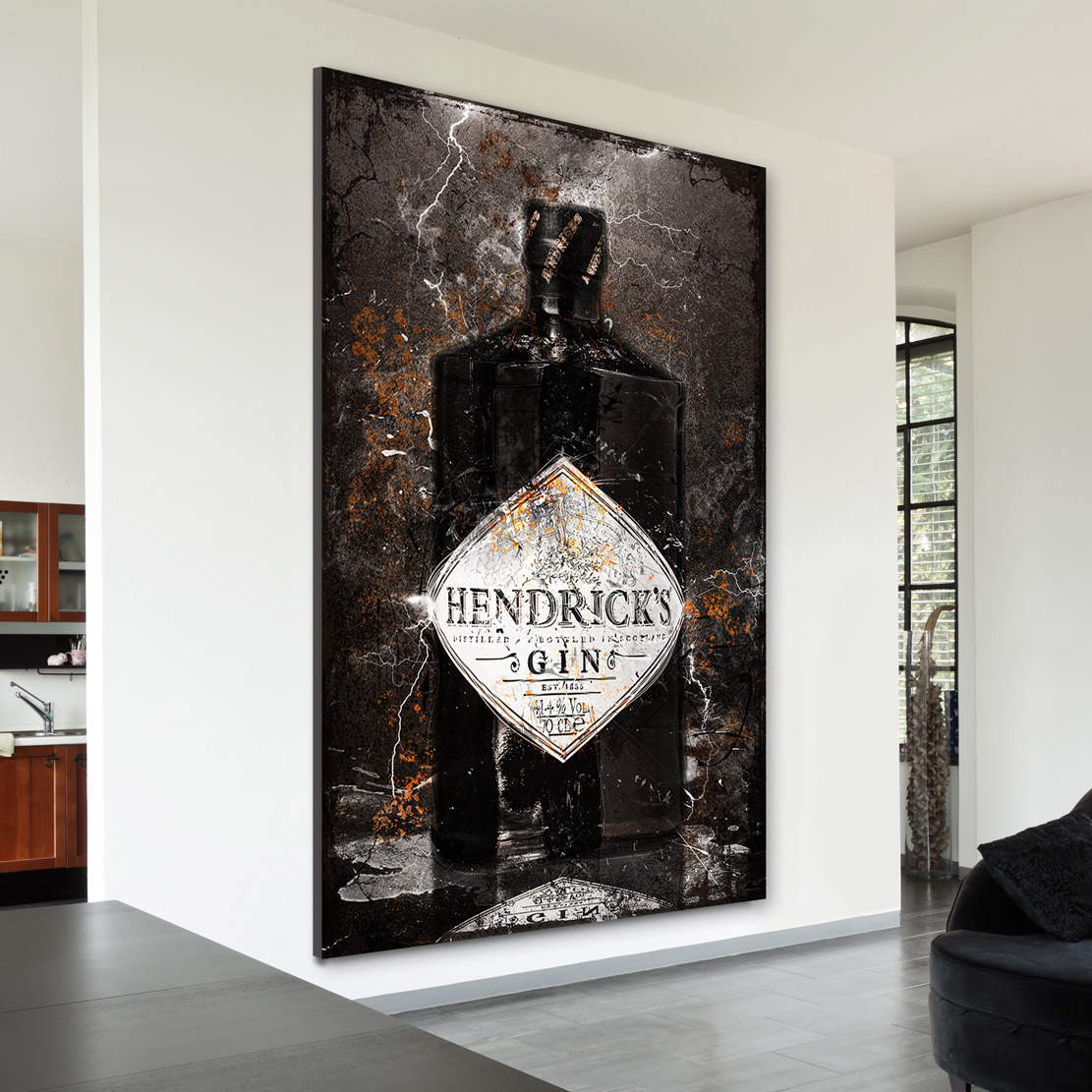 Wandbild Leinwandbild Gin Abstrakt Retro
