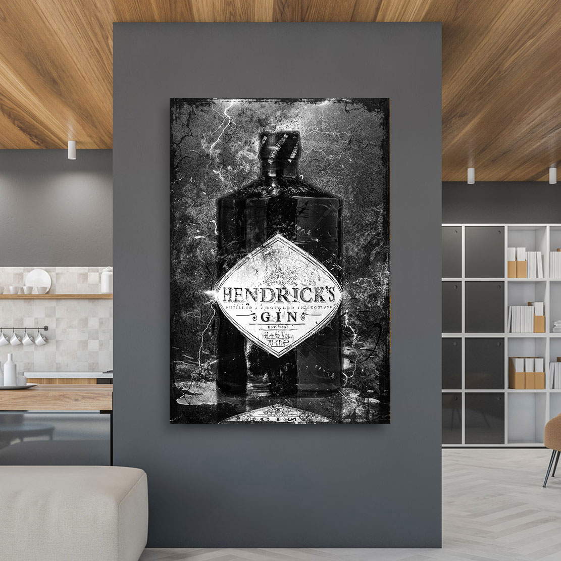 Wandbild Leinwandbild Gin Vintage Black Style