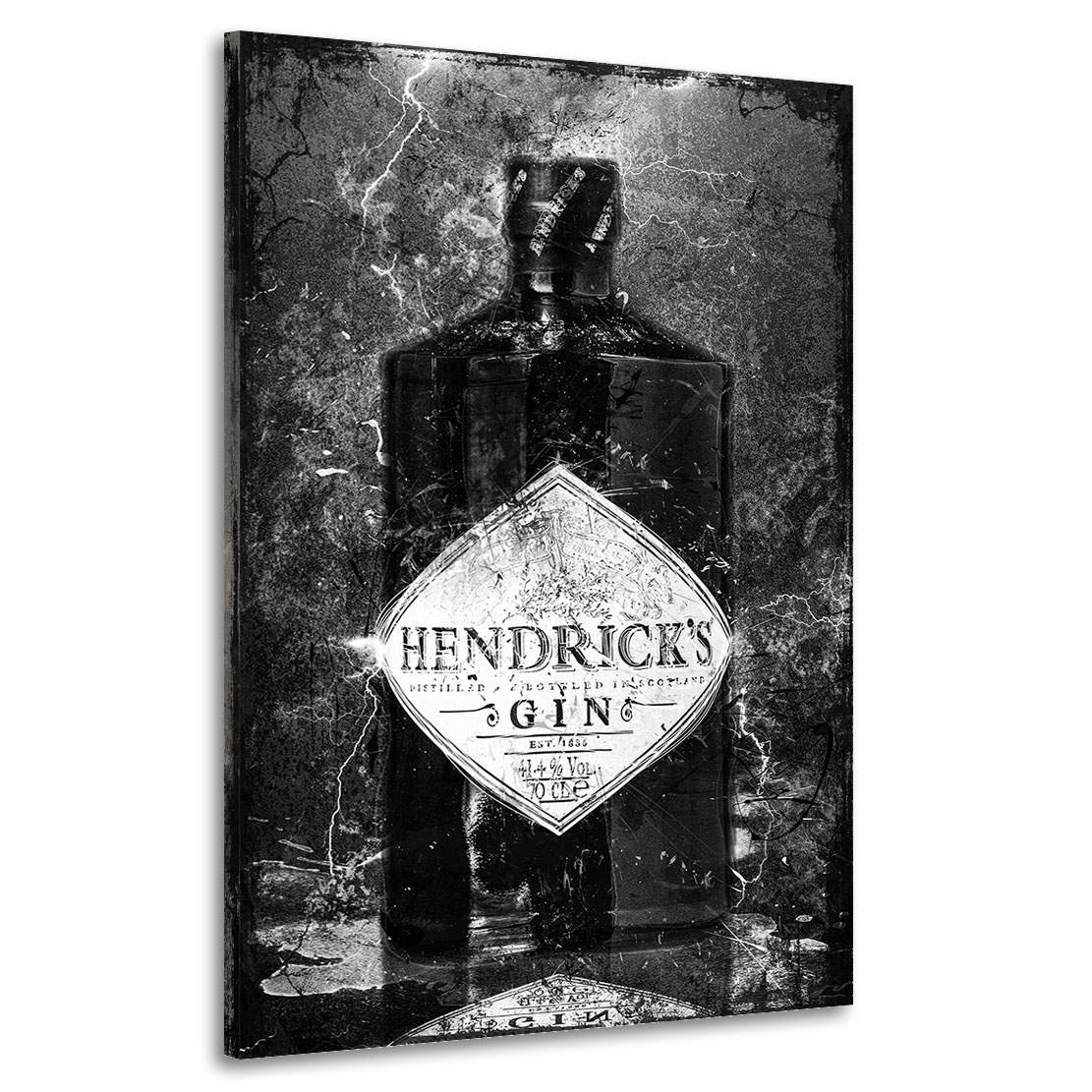 Wandbild Leinwandbild Gin Vintage Black Style