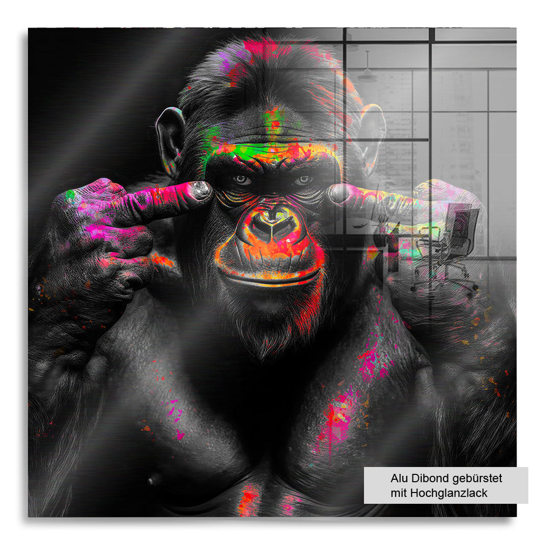 Tier Wandbild Bad Gorilla