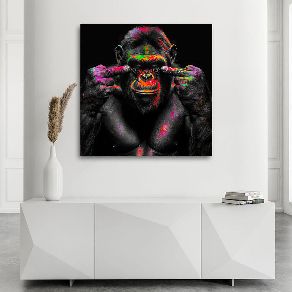 Tier Wandbild Bad Gorilla