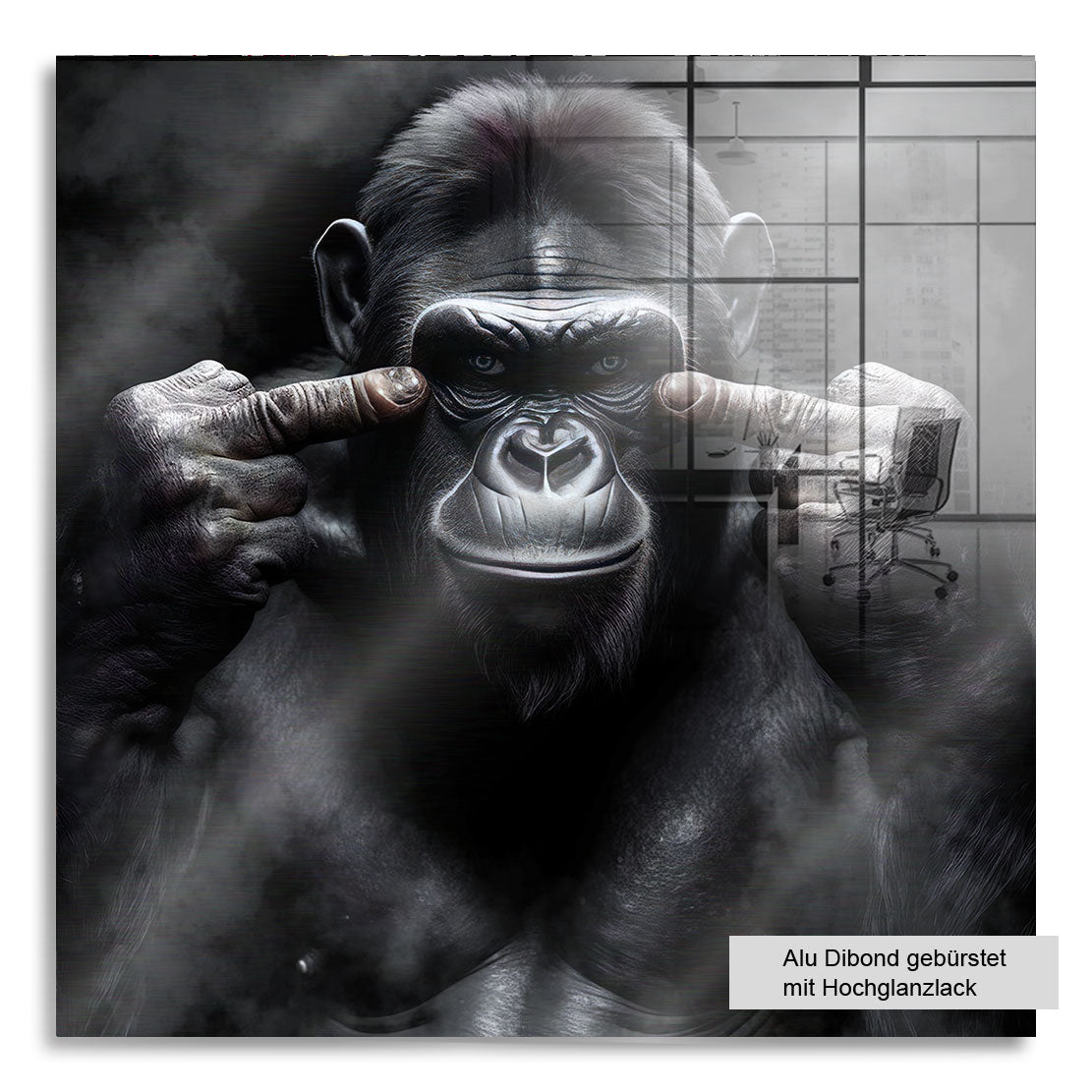Tier Wandbild Bad Gorilla Black Style