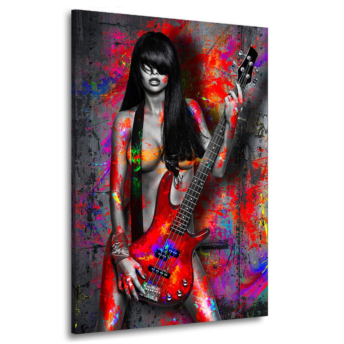 Leinwandbild Sensual Guitar Woman Pop Art