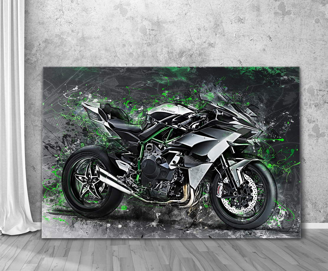 Wandbild Leinwandbild Kawasaki H2