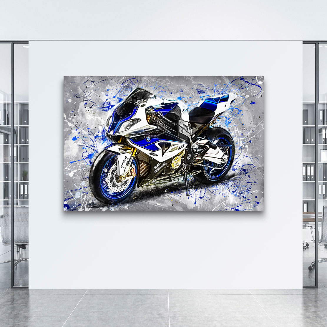Wandbild Leinwandbild BMW HP4 Abstrakt Style