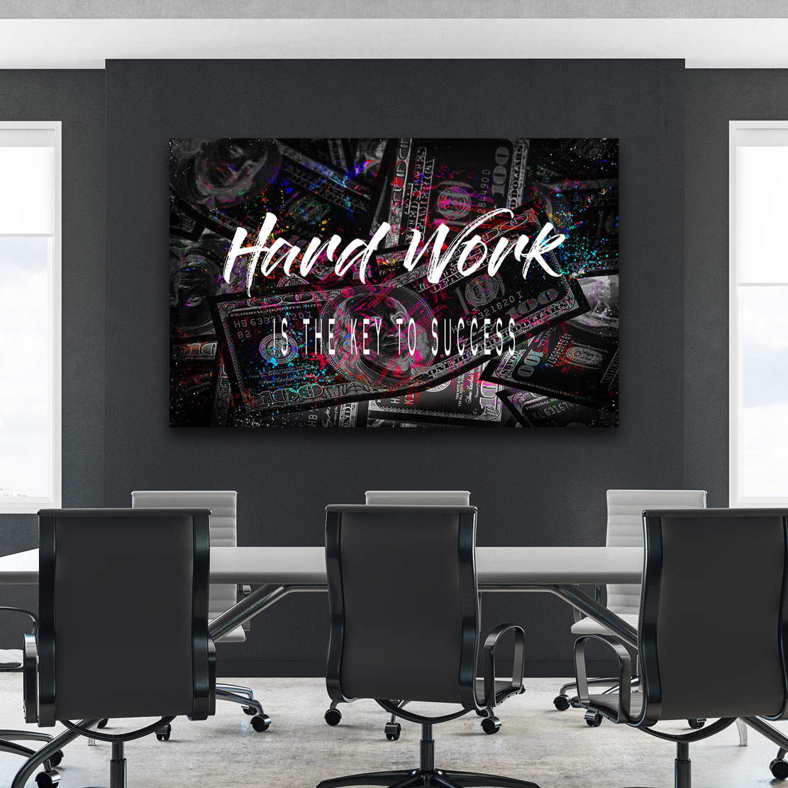 Wandbild Leinwandbild Hard Work Zitat