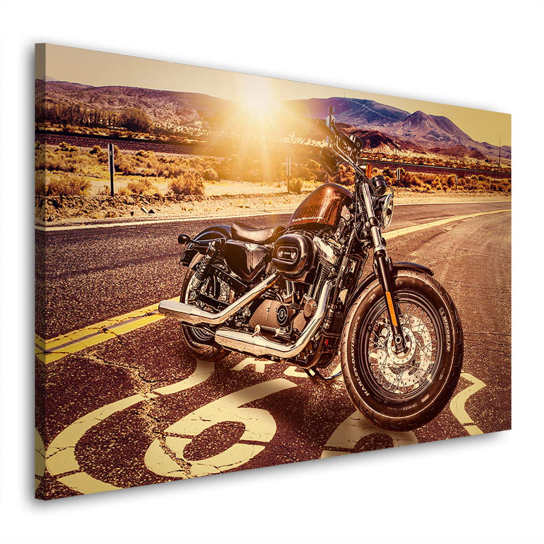 Wandbild Leinwandbild Harley Davidson Forty Eight Sunset