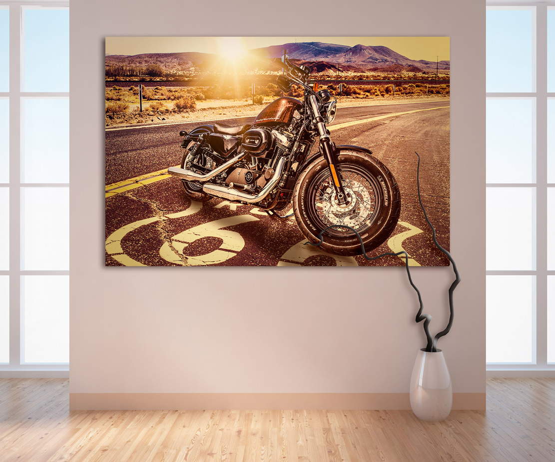 Wandbild Leinwandbild Harley Davidson Forty Eight Sunset