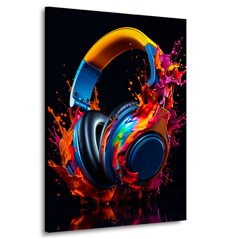 Musik Wandbild Headphones Abstrakt