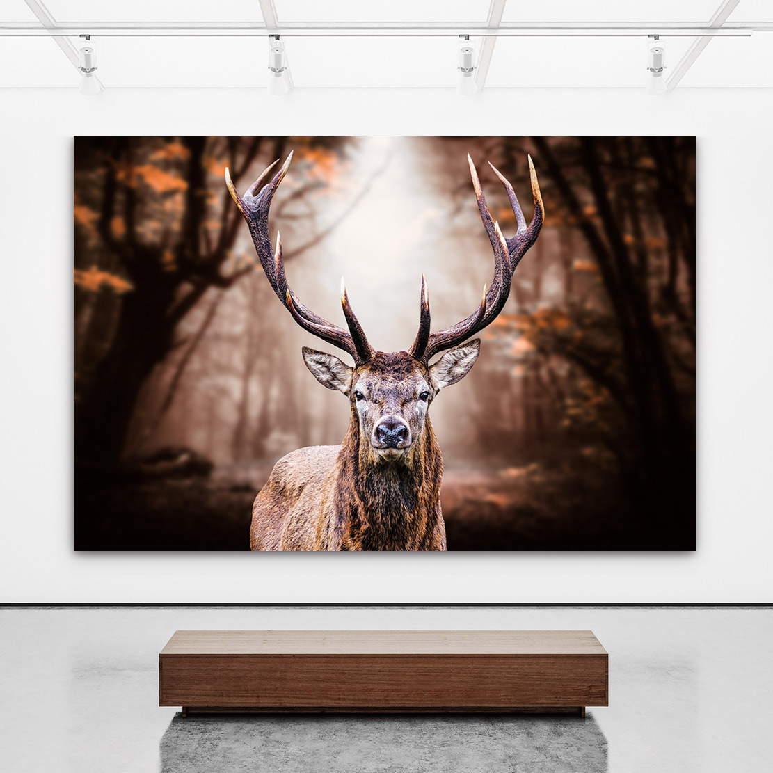 Wandbild Leinwandbild Hirsch Autum Style