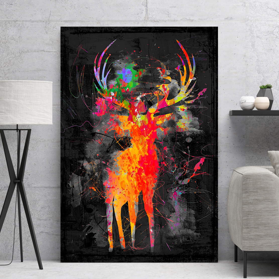 Wandbild Leinwandbild Hirsch Pop Art