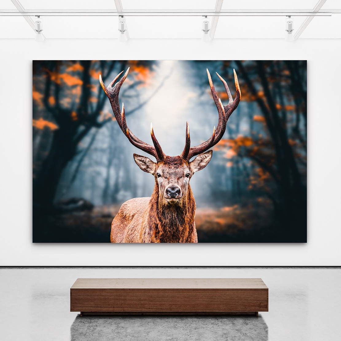 Wandbild Leinwandbild Hirsch Autum