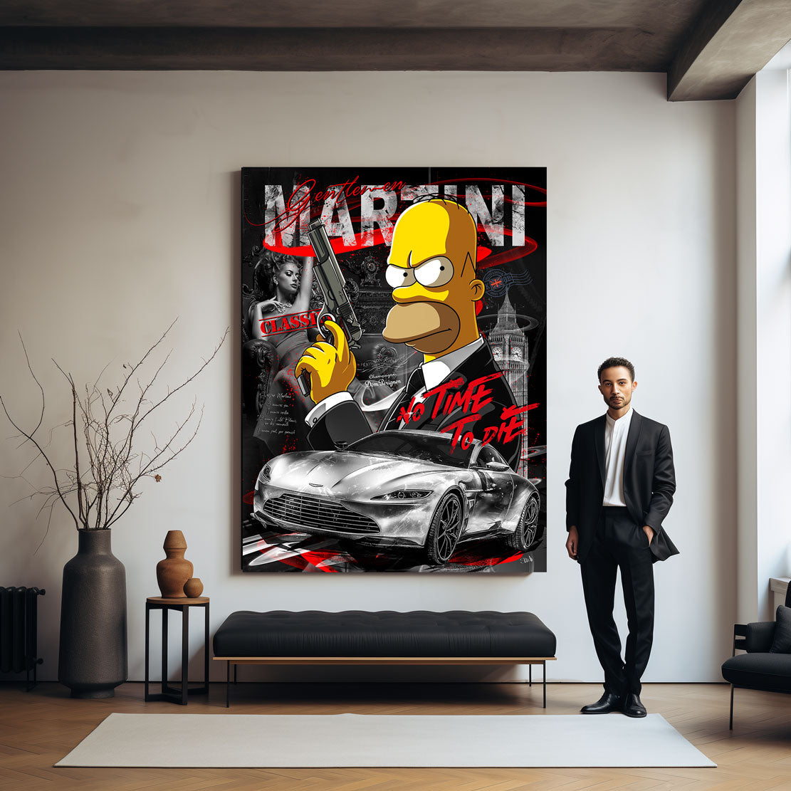 Pop Art Wandbild Homer Bond No Time To Die