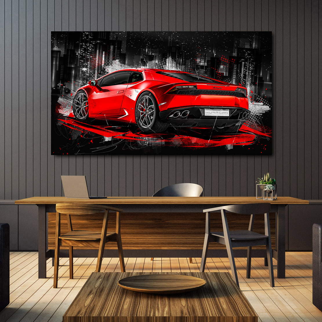 Auto Leinwandbild Lamborghini Huracan City