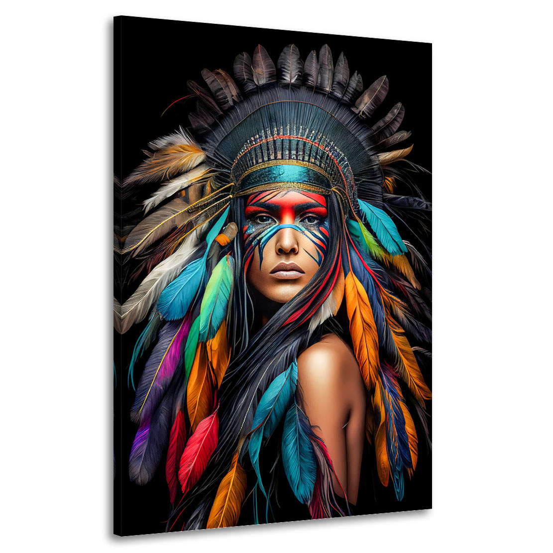 Leinwandbild Sioux Indianerin Color Style