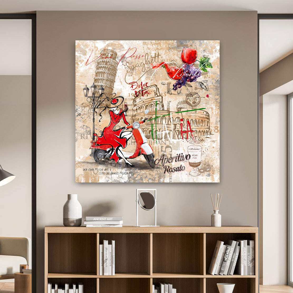 Wandbild Leinwandbild Italien im Pop Art Stil