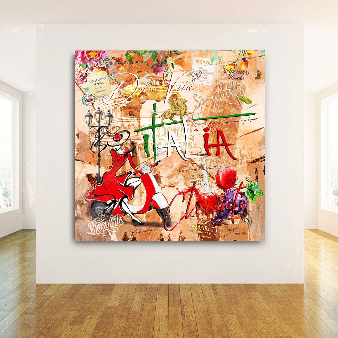 Wandbild Leinwandbild Italien Dolce Vita Pop Art Retro Style