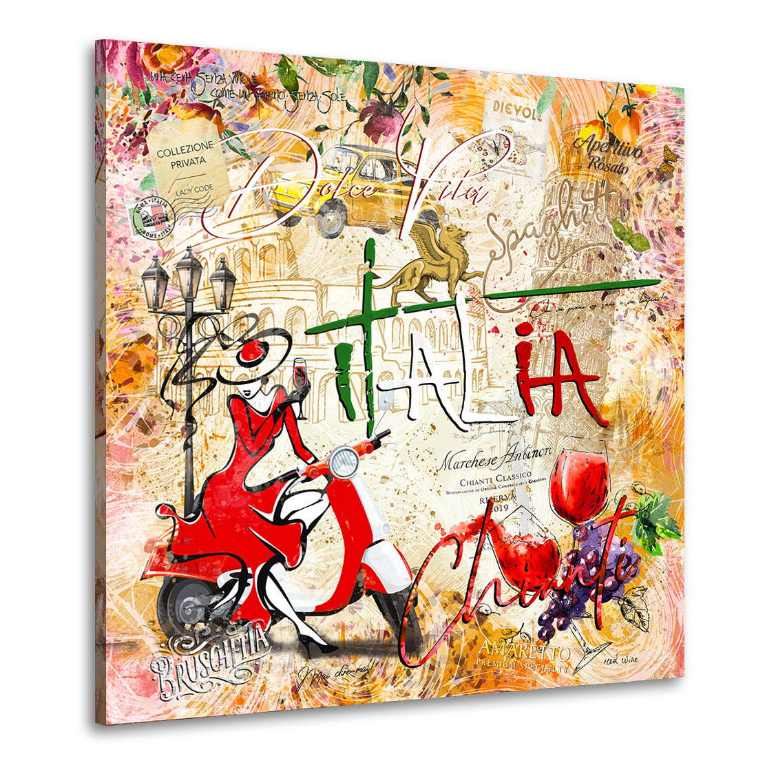 Wandbild Leinwandbild Italien Dolce Vita Pop Art Modern
