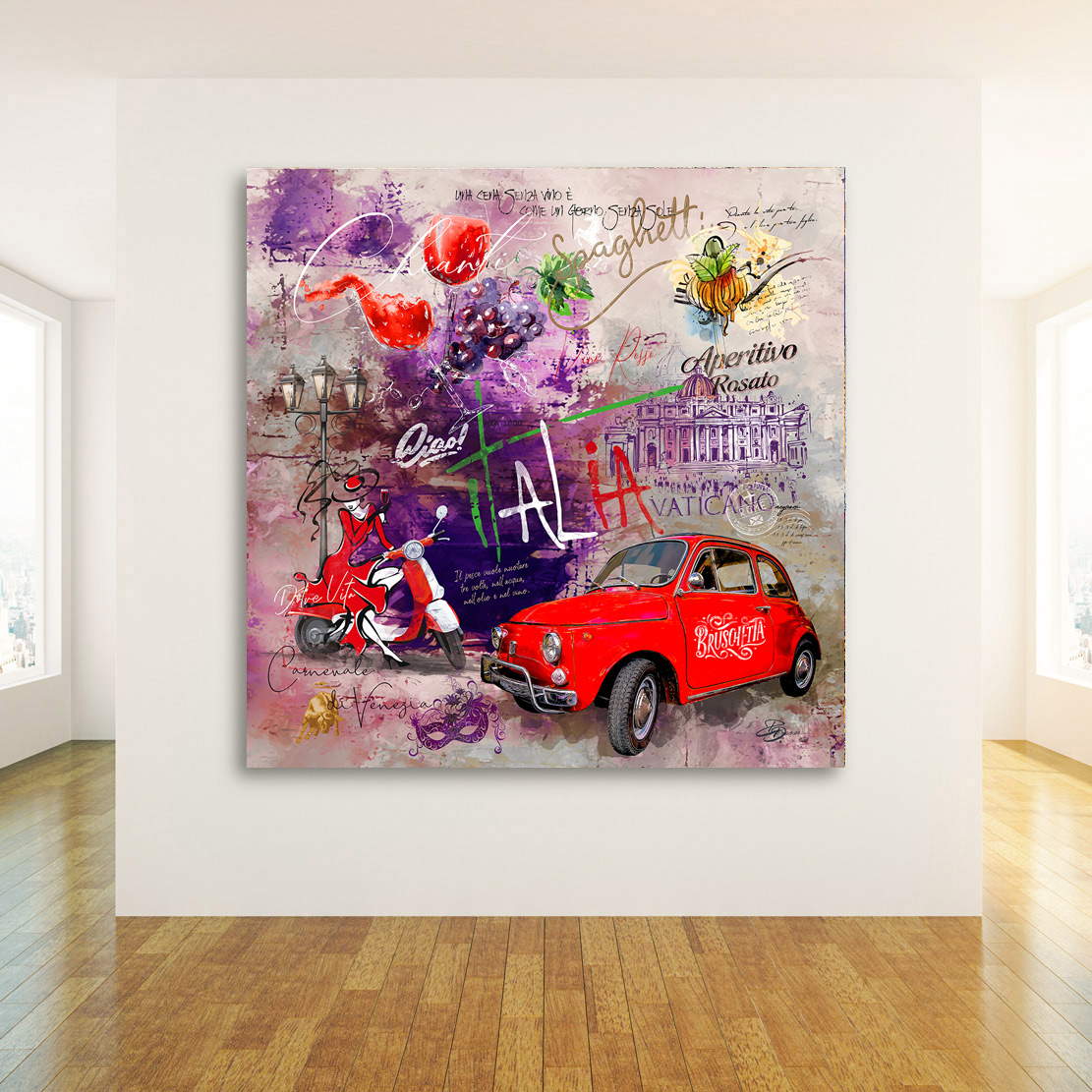 Wandbild Leinwandbild Italien Pop Art Vintage
