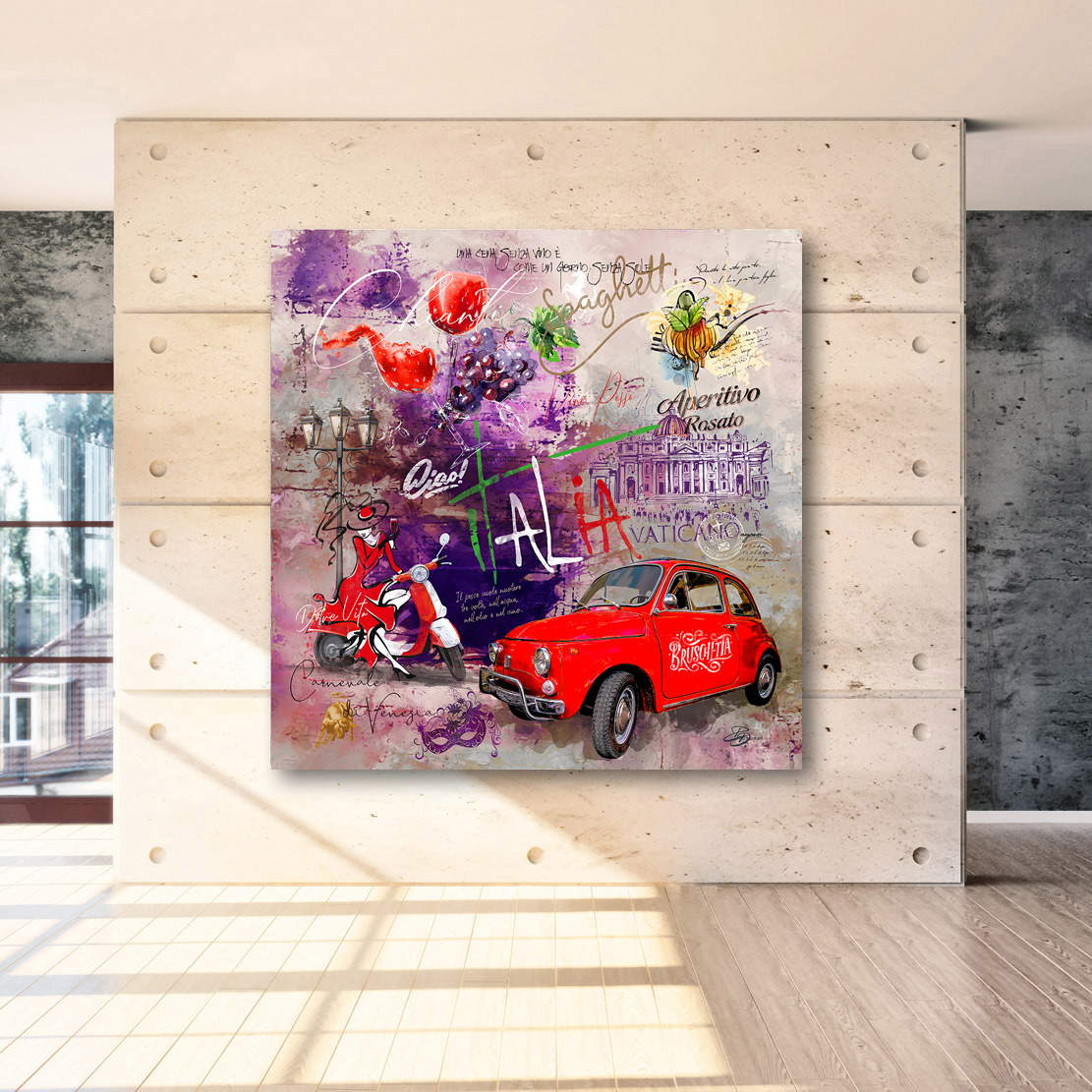 Wandbild Leinwandbild Italien Pop Art Vintage