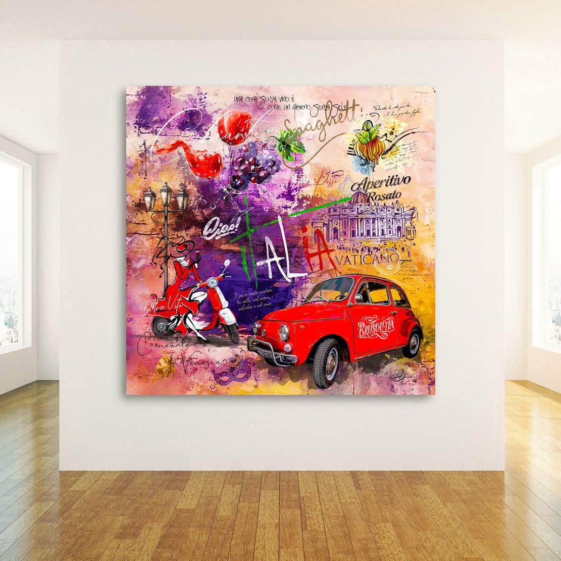Wandbild Leinwandbild Italien Modern Pop Art