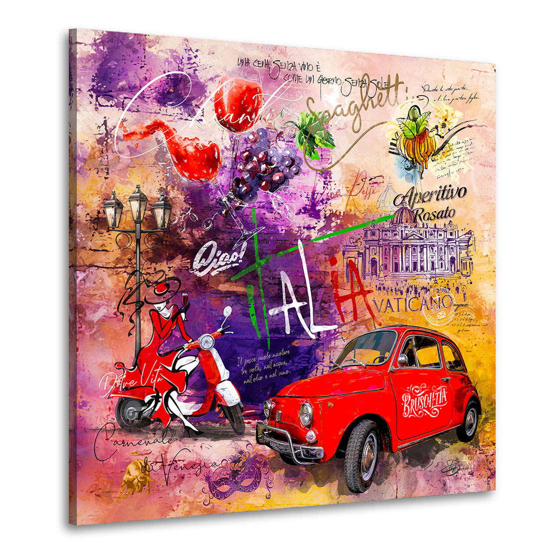 Wandbild Leinwandbild Italien Modern Pop Art