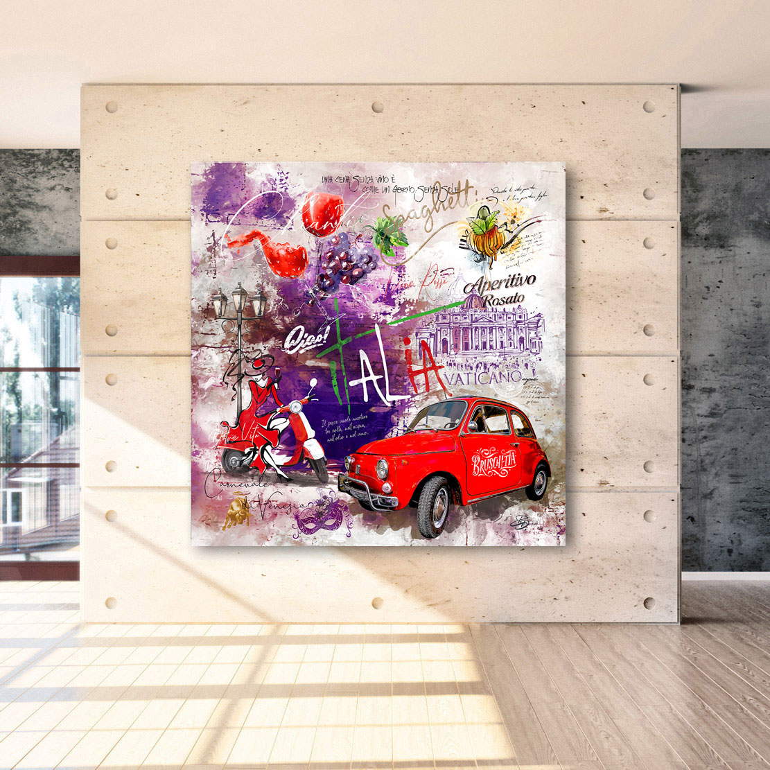 Wandbild Leinwandbild Italien Pop Art