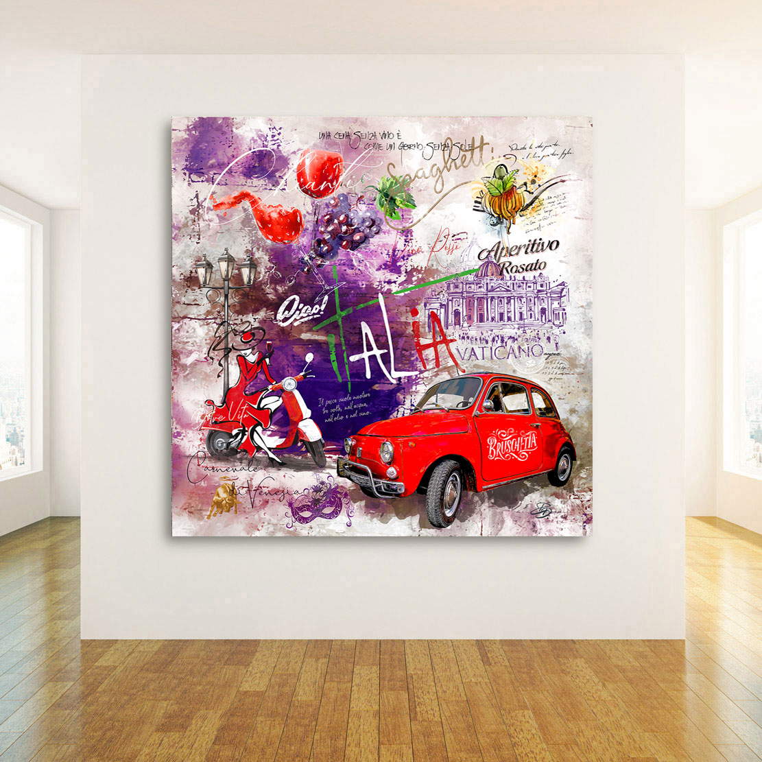 Wandbild Leinwandbild Italien Pop Art