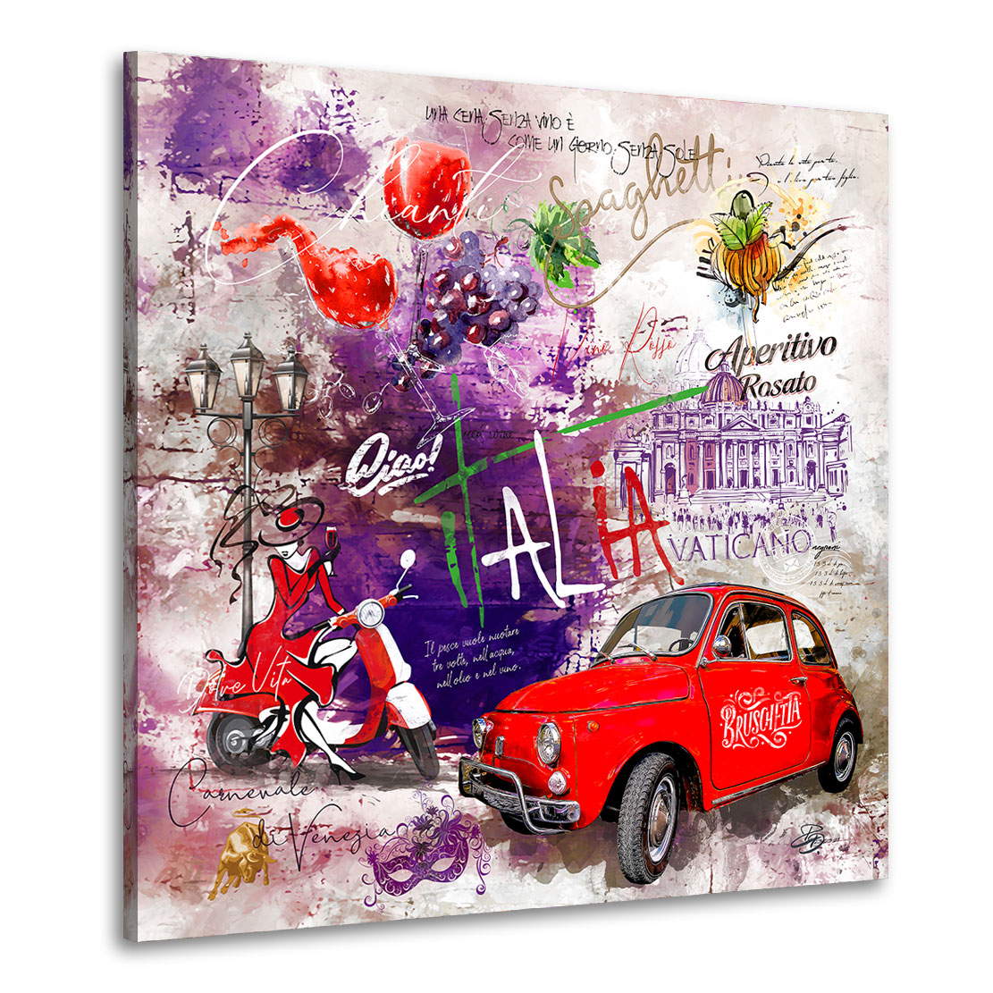 Wandbild Leinwandbild Italien Pop Art