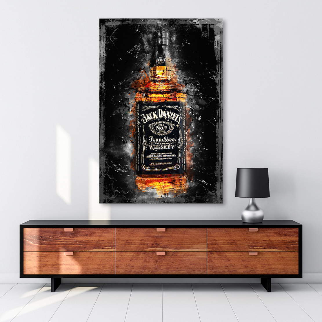 Wandbild Leinwandbild Jack Wihskey Abstrakt