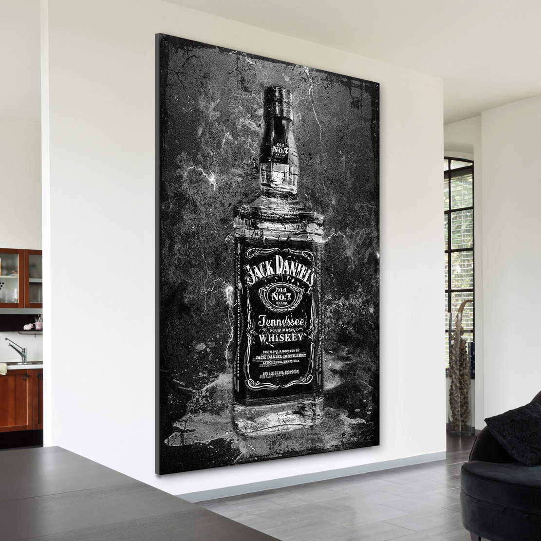 Wandbild Leinwandbild Jack Whiskey Dark Style