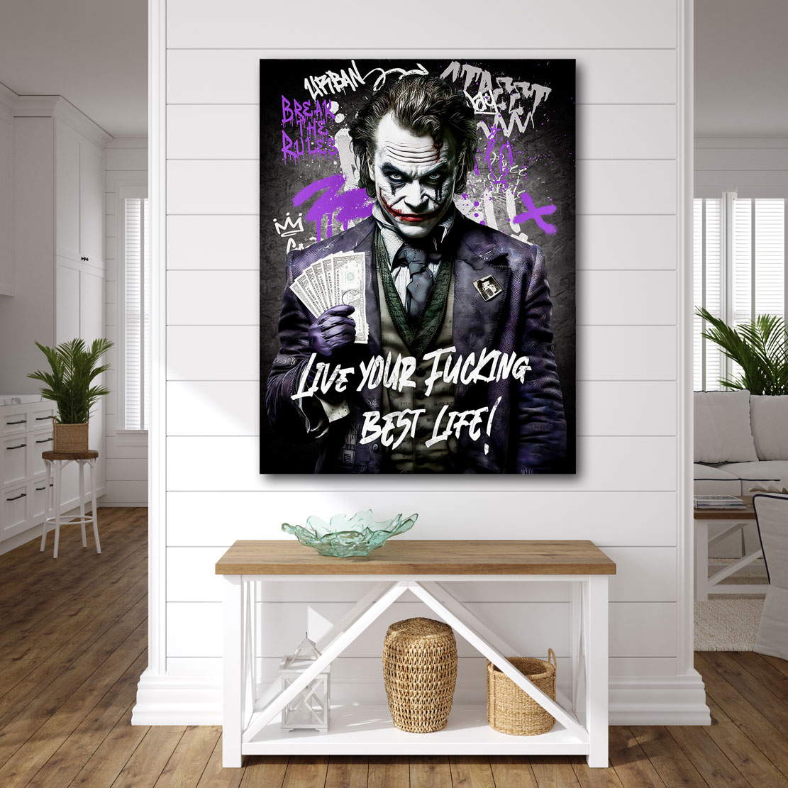 Pop Art Leinwandbild Joker Fucking best Life