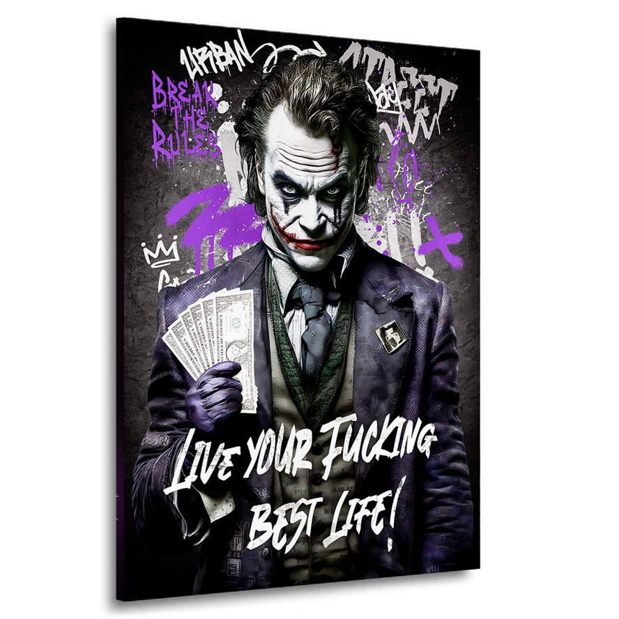 Pop Art Leinwandbild Joker Fucking best Life