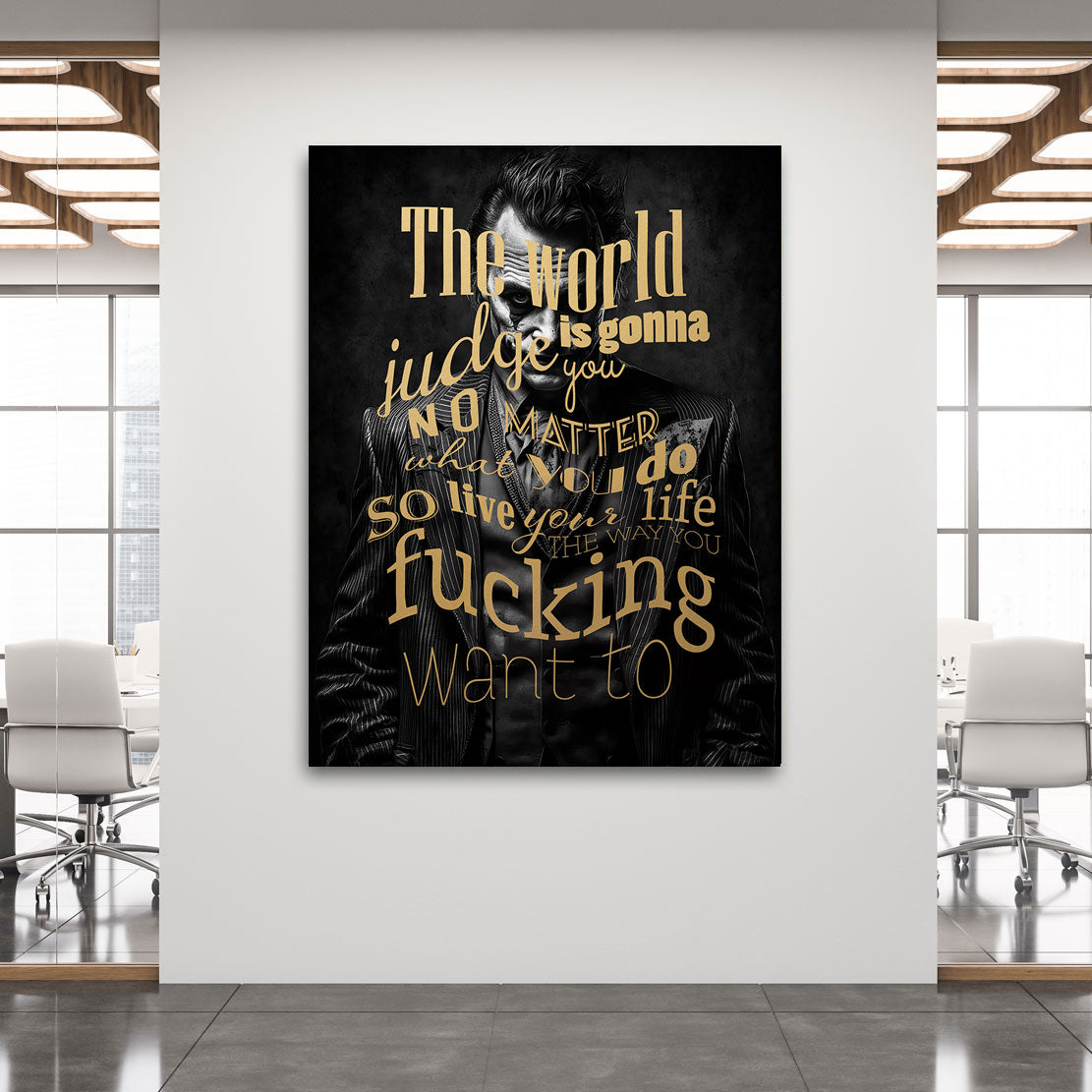 Blattgold Wandbild Joker World Liquid