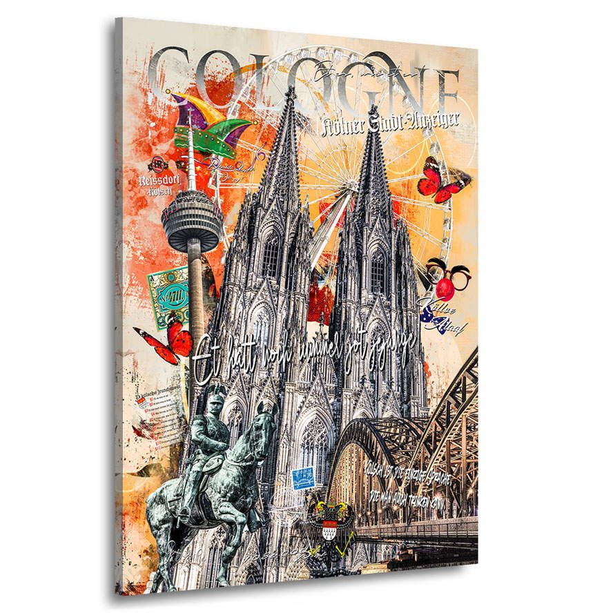 Leinwandbild Köln im Pop Art Style Modern