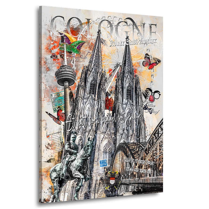 Leinwandbild Köln im Pop Art Style