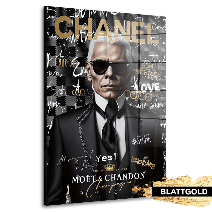 Blattgold Wandbild Pop Art Karl Chanel