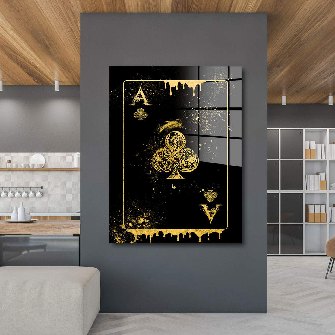 Blattgold Wandbild Kreuz Ass Card